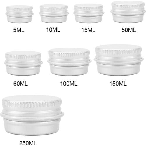 7 Capacities Cosmetic Jar Small Empty Cosmetic Refillable Bottles Aluminium Eyeshadow Makeup Face Cream Jar Pot Container