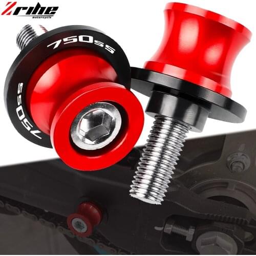 For Ducati 748 748S 748R 750SS 749 S R 750 Monster 8MM Motorcycle Accessories CNC Swingarm Spools Slider Stand Screws 750SS Logo