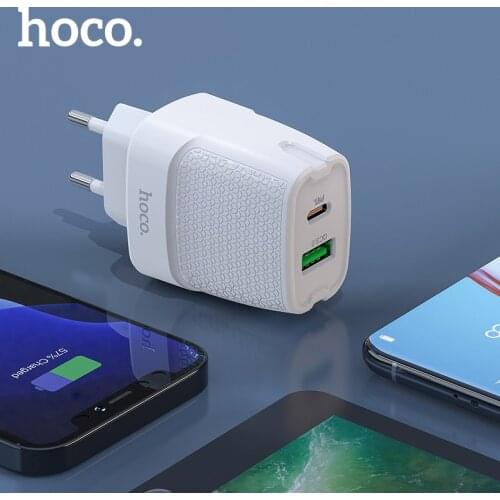 Hoco PD20W QC3.0 Quick Charger USB Type C Adapter For iPhone 12 Pro Max USB C US EU UK Plug Fast Charger For Xiaomi Mi 10 11 Pro