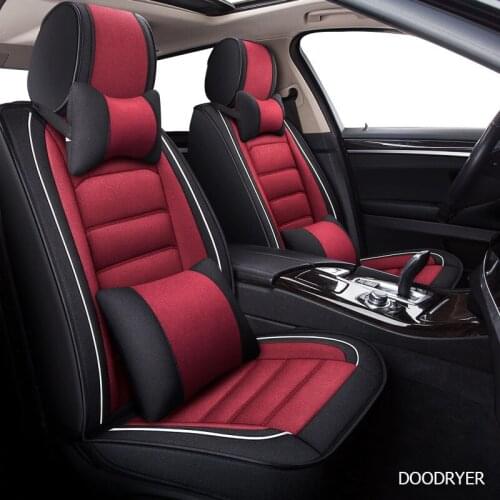 DOODRYE flax car seat covers For mitsubishi pajero sport lancer asx 2011 outlander l200 colt car protector seat cover cars