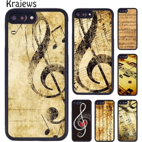 Krajews Music Note Musical Treble Clef Phone Case Cover For iPhone 5 6S 7 8 plus 11 12 Pro X XR XS Max Samsung Galaxy S8 S9 S10