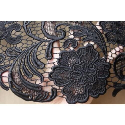 Black Lace Fabric For Dress Crocheted Lace Fabric Venice Lace Fabric By The Yard Fabric For Dress