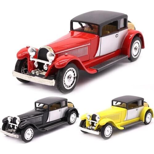 1:28 Kids Classic Vintage Car Model Toy Pull-Back Alloy Diecasts Vehicles Cake Decoration Birthday Gift For Boys Children Y129