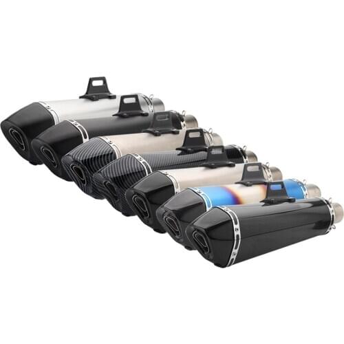 Length 470mm Inlet 51mm Motorcycle Exhaust Muffler End Pipe Motorbike Pitbike Scooter Slip On Escape Moto Carbon Fiber Universal