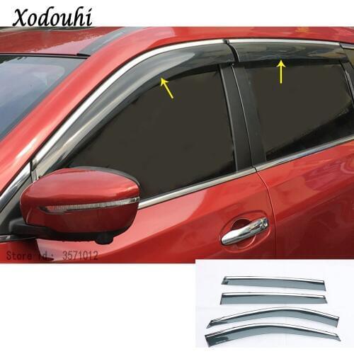 For Nissan X-Trail XTrail T32/Rogue 2017 2018 2019 2020 Car Body Stick Lamp Plastic Window Glass Wind Visor Rain/Sun Guard Vent