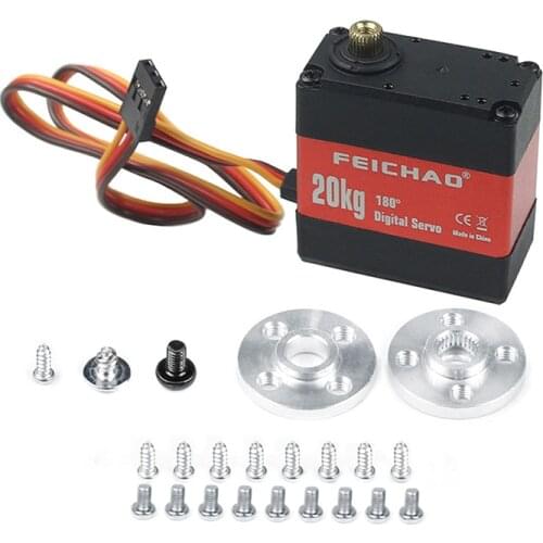 Metal Gear 20kg 180/270/360 Degree Robot Dual-axle Servo 6.0-7.4V Digital PWM Servo w Disc for Robot DIY Excellent Servo