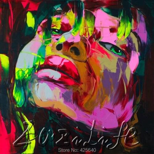Palette knife portrait Face Oil painting christmas figure canva Hand painted Francoise Nielly wall Art picture23