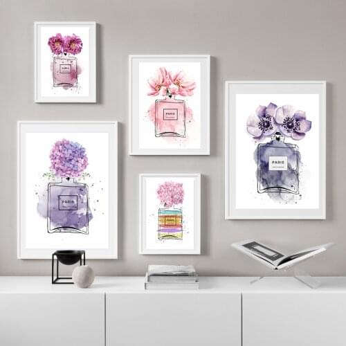 Canvas Painting Abstract Painting Poster Perfume Art Parfum Pink Picture Fashion Art Posters And Prints Living Room Decoration