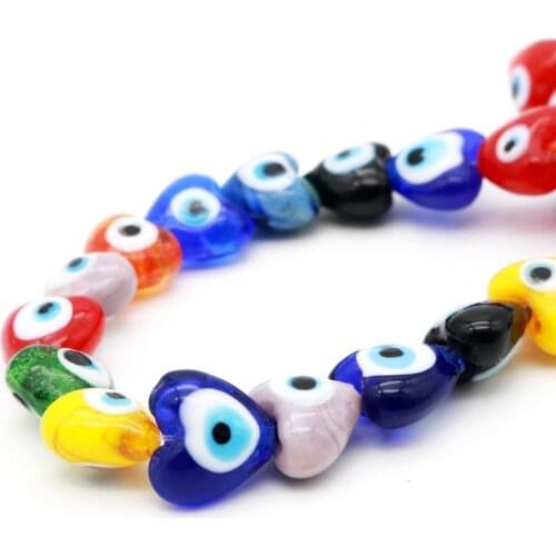 Hot Selling Multiple Colors Heary Shape Eyes Beads Charms 120pcs Fit Original Bead Bracelet For Women Charm DIY Jewelry