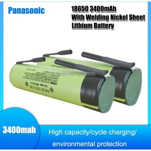 Panasonic NCR18650B New Original 3.7v 3400mah 18650 Rechargeable Li-ion Battery Welding Nickel Sheet batteries