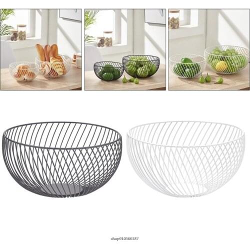 Nordic Style Metal Wire Fruit Bowl Wrought Iron Art Vegetable Storage Basket Snacks Container Farmhouse Kitchen Countertop au9
