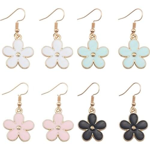 DIY Cute Small Flower Drop Earrings For Women Girls Colorful Daisy Plant Hanging Dangle Earrings Lovely Female Jewelry Gifts