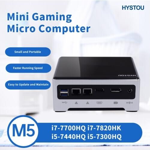 Mini Gaming Micro PC Intel Quad core i7 7700HQ i7 7820HK Dual DDR4 I5-7440HQ 7300HQ Small Desktop Computer Windows 10 Pro AC WIF