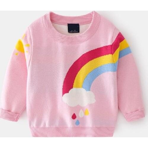 Fashion Print New Autumn Winter Toddler Baby Girls Sweater Thick Kids Warm Sweater Long Sleeve Kids Tops Outfits Kids Clothes