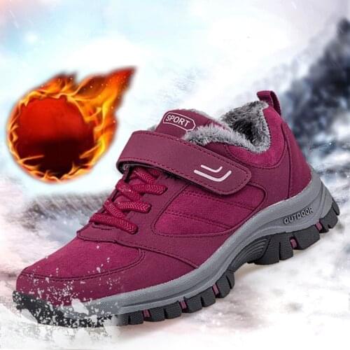 Mens Sneakers 2021 Plush Warm Trekking Walking Shoes Women Non Slip Climbing Shoes Winter Casual Comfortable Cotton Footwear