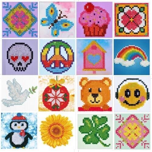 5D small Diamond Painting Kits for Kids Diamond Dotz Kits Partial Drill Painting by Number Kits for Children Beginner Gifts