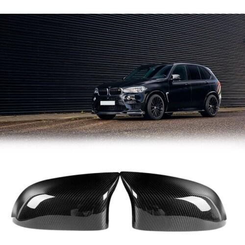 Car Carbon Fiber Side Mirror Cover Caps Overlay For-BMW F85 X5M F86 X6M 2015-2018