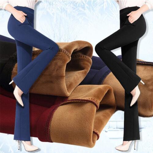 2018 Winter New Casual Micro-horn Straight Women Pants Professional Trousers High Waist Pants Wide Leg Black Trousers Women