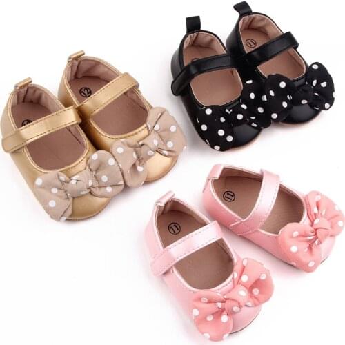 Baby First Walkers Toddler Kids Baby Girls PU Princess Bow Loving Heart Shoes Bowknot Lace Up Glitter Crib Sole Sneaker