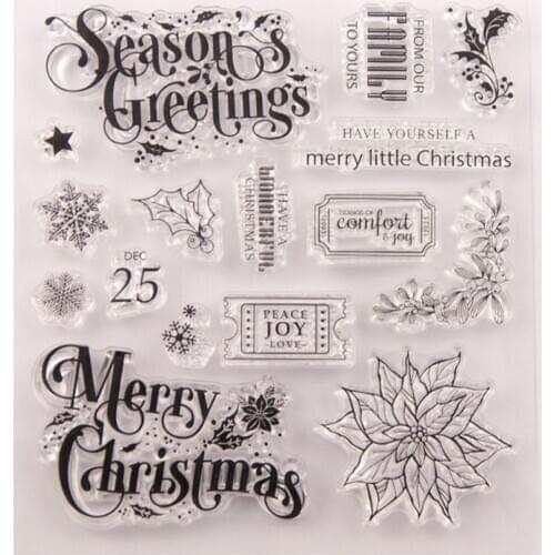 Xmas Snowflake Flower Silicone Clear Seal Stamp DIY Scrapbooking Embossing Photo Album Decor