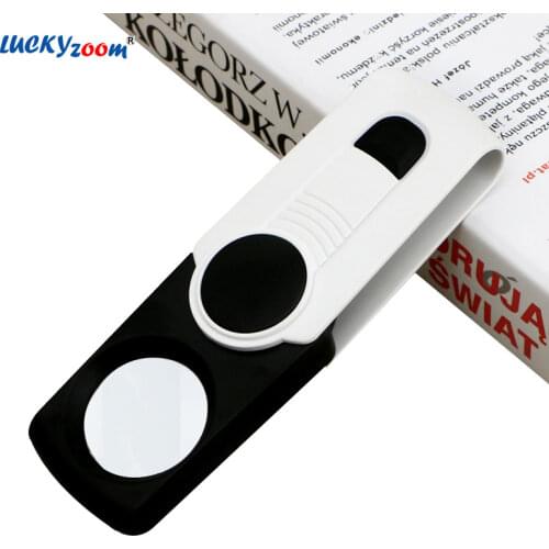 Luckyzoom 8X Foldable Pocket Magnifying Glass LED Illuminated Loupe Magnifier Rotatable Handheld Jewelry Loupe Repair Read Lupa