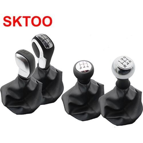 SKTOO 5 Speed Car Gear Shift Knob With Gaitor Boot Complete Fit For Peugeot 307 308