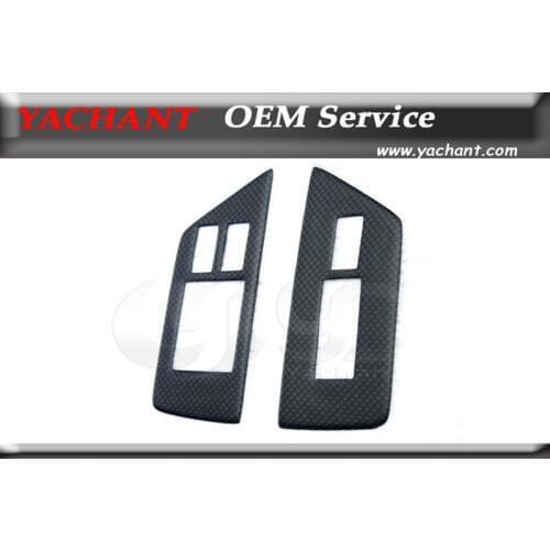Car-Styling Dry Carbon Fiber 1&1 Twill Weave Matte Finish Trim Fit For 2008-2013 R35 GTR LHD RSW Style Window Switch Panel Cover