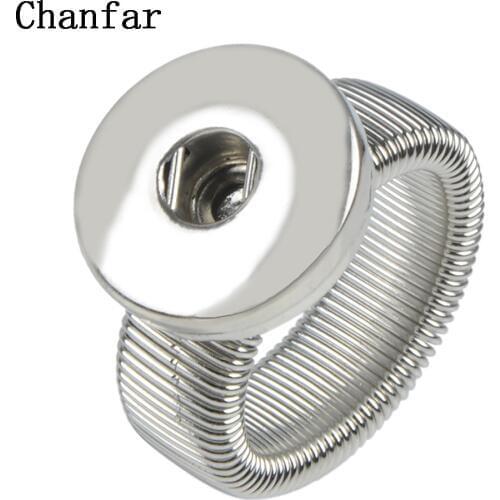 Chanfar adjustable 18MM snap button Rings for Woman DIY rings