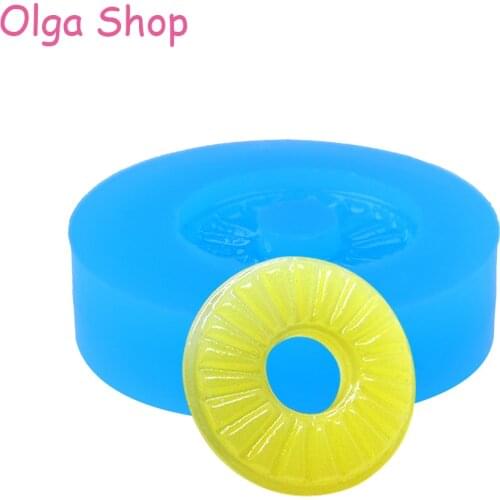 SYL018 17.6mm Pineapple Piece Slice Flexible Silicone Mold - Fruit Mold Miniature Sweets, Fondant, Cake Decoration, Resin, Candy