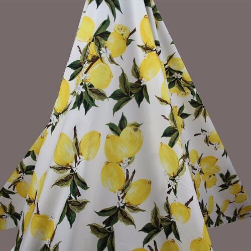 1/2yard lemon printed fabric brand fabric in 3colors 45*145cm printed cotton fabric for clothing,Handmade materials