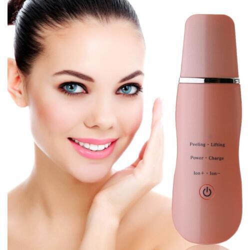 Ultrasonic Skin Scrubber Rechargeable Facial Peeling Massager Cleaner
