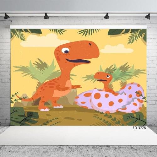 Dinosaur Party Jungle Photo Backdrops Vinyl Cloth Backgrounds Photography Props for Baby Shower Children Birthday Photoshoot