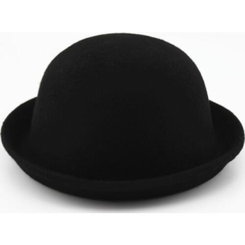 Vintage Fashion Wool Womens Cute Lady Hat Trendy Bowler Derby Fedora Hat Mens Cloche