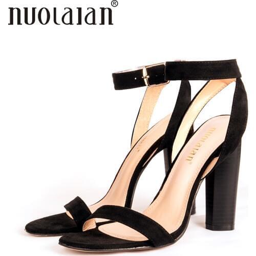 2018 Newest Women Pumps Shoes Celebrity Wearing Simple Style Strappy Buckle high heels Sandals High Heel Shoes Woman