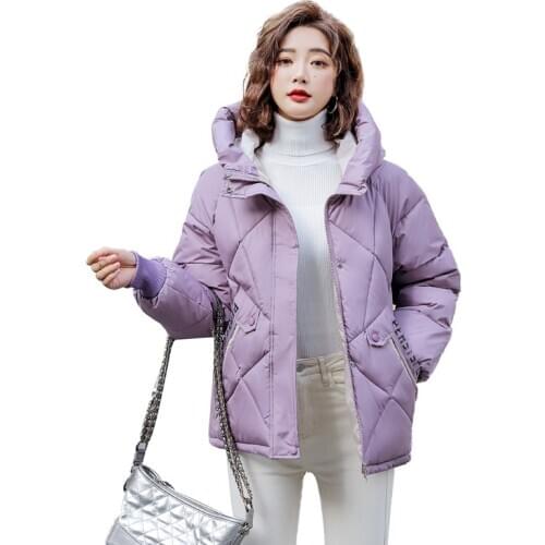 Winter Coat Women 2020 Fashion Winter Jacket Women Cotton padded Parka Outwear Hooded 7 Colors Solid Female Jacket Coat