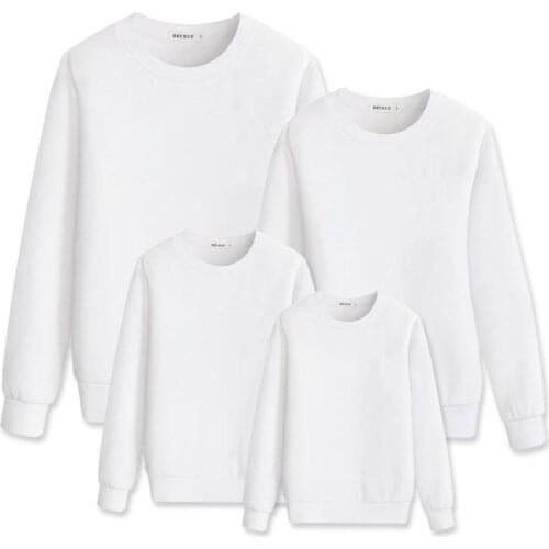 Winter Family Matching Clothes Mother Father Kid Long Sleeves Tshirt Solid Sweater Clothing Mommy and Me Top
