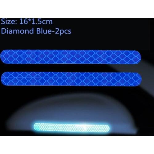 1 Pair Waterproof Long-distance Warning Luminous Car Reflector Stickers Open Reflective Strip Safety Warning Stickers