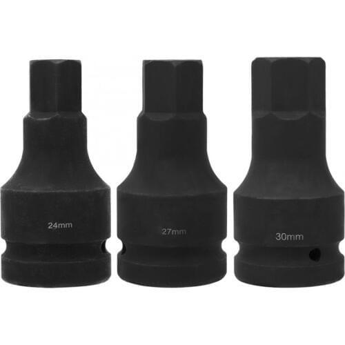 1Pcs H17/H19/H21/H22/H24/H27/H30 Metric 1in Impact Drive Bit Socket Adapter Lengthen Hex Shank Square Screwdriver Wrench Socket