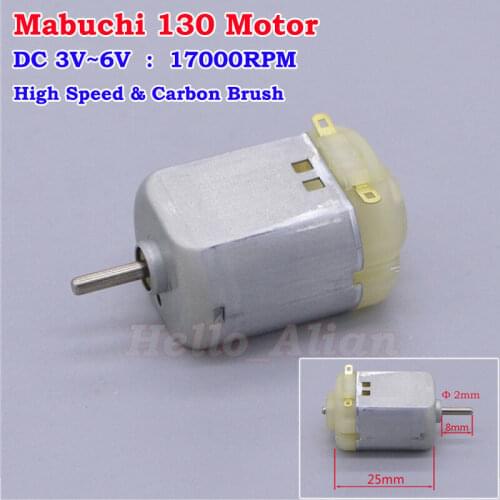 10pcs Mabuchi 130 Carbon Brush DC Motor3V-6V 17000RPM High Speed Electric Motor DIY RC Car Boat Toy