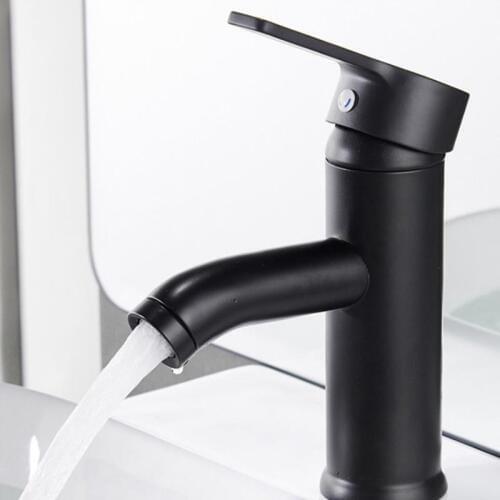 1Pcs Black Single Handle Mixer Tap Basin Sink Cold/Hot Mixer Tap Durable Simplicity Faucet For Kitchen Bathroom Wash Basin Use