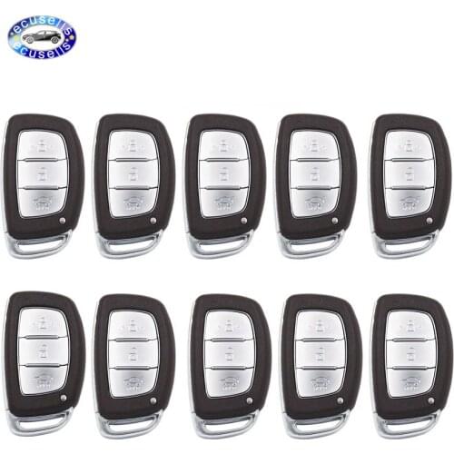 10 PCS/LOT, 3 Buttons Replacement Blank Shell Smart Remote Key Case Fob for HYUNDAI IX25 IX35 Elantra Sonata