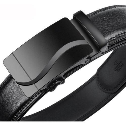150 170cm Large Size Mens Belt PU Leather Belts Brand Fashion Automatic Buckle Black PU + Leather Belts for Men 3.5cm Width
