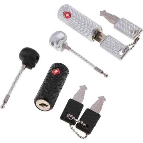 2Pcs Approved Luggage Suitcase Lock with Skull Head + 4 Keys for Travel Flexible Ultra Secure - Silver+Black