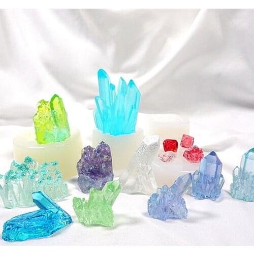 2021 Simulation Original Stone Crystal Cluster Epoxy Resin Mold Silicone Mould DIY Crafts Jewelry Pendant Making Tool