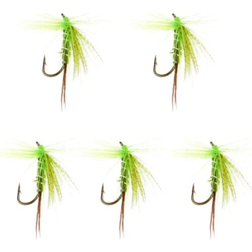 5Pcs Fly Fishing Flies Wet Flies Insects Salmon Trout Flies with Barbed Hook