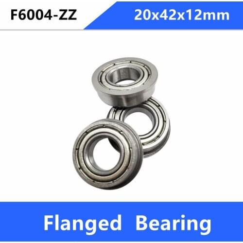 50pcs/lot Flanged bearing F6004ZZ F6004 20x42x12mm Flanged deep groove ball bearings 20*42*12