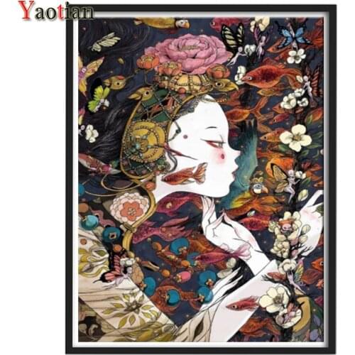 5D Diamond Painting Cross Stitch "Japanese Cartoon Girl" Diamond Mosaic Embroidery Cross Stitch Kits Handicraft Gift