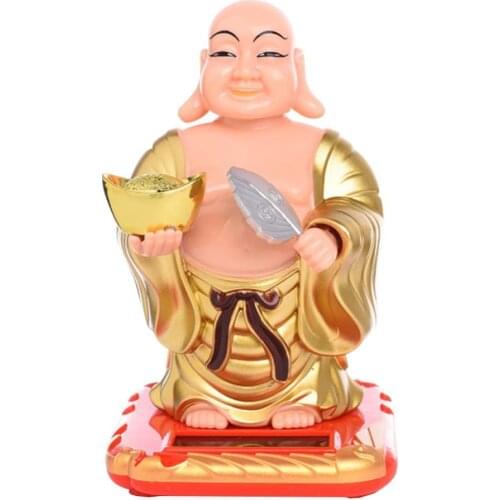 75% Dropshipping!! Solar Powdered Buddha Statue Flip Flap Pot Swing Toy Car Home Office Ornament