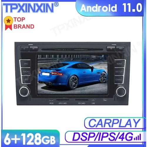 Android 11 For AUDI A4 2002-2007 Radio Car Multimedia Player GPS Navigation Audio Stereo Screen DVD Head Unit Tape Recorder