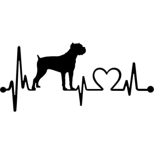 DasDecal Cane Corso Heartbeat Dog Car Sticker Personalized Decal Laptop Motorcycles Auto Accessories Decoration PVC,17cm*8cm